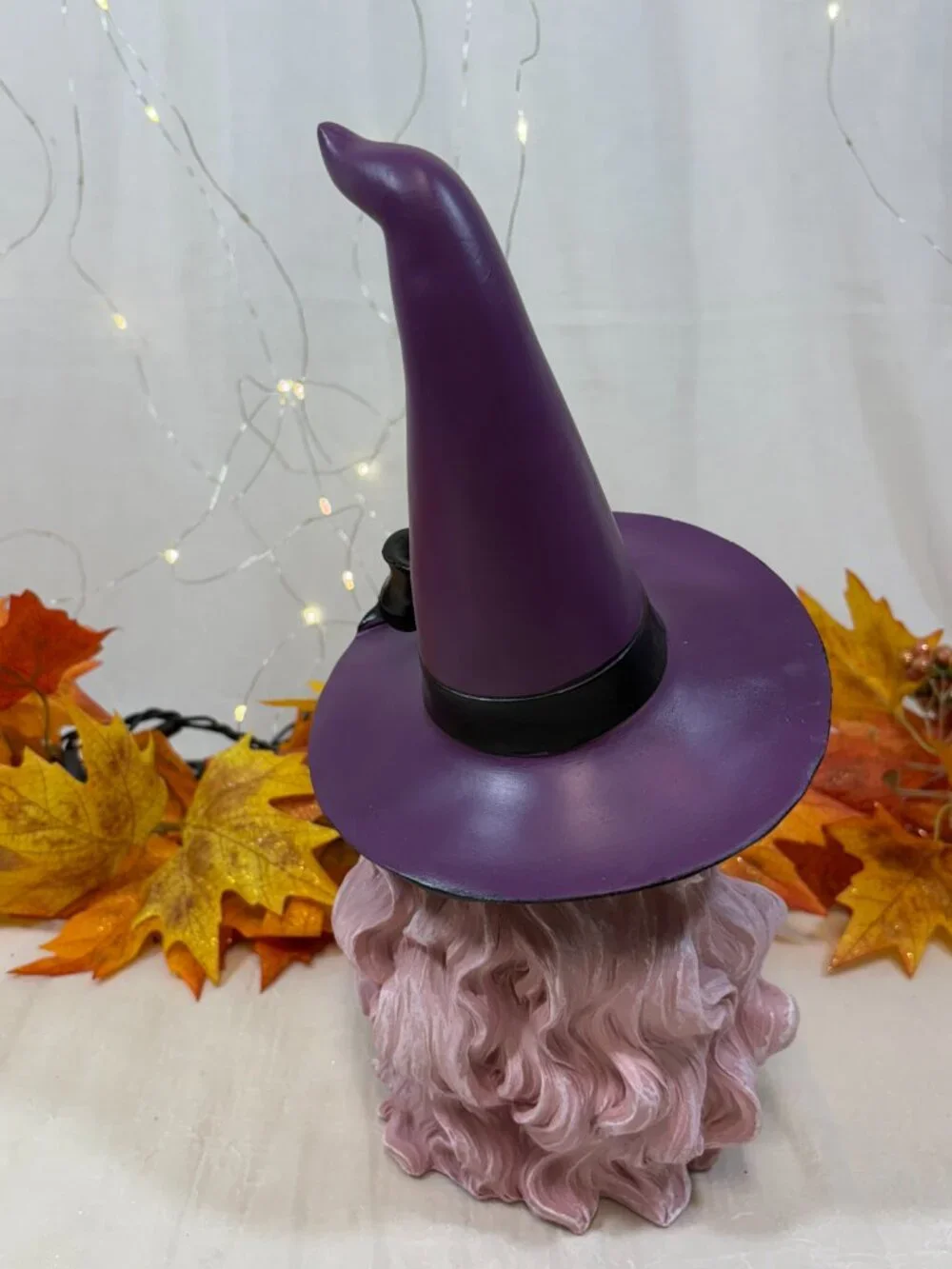 Halloween Chic Witch Blowing Bubble Gum Wearing Skull & Bow Statue New Decor New